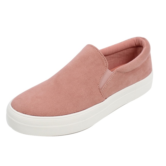Shoes - Size 8.5 Mauve Faux Suede Elastic Slip On Sneaker Shoes